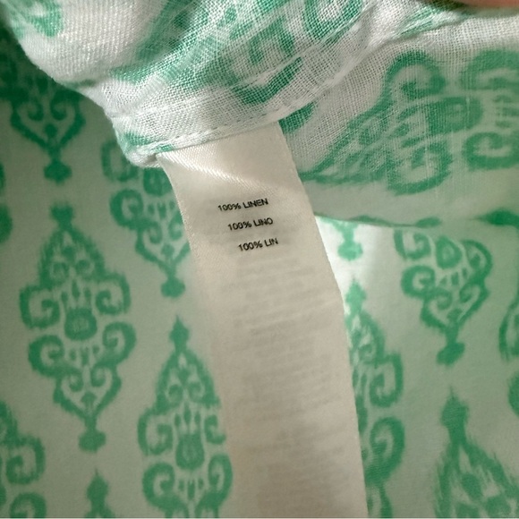 Chico’s No-Iron Mint Green Patterned Linen Tunic Shirt - Size 16/Chico’s 3. - Picture 7 of 9